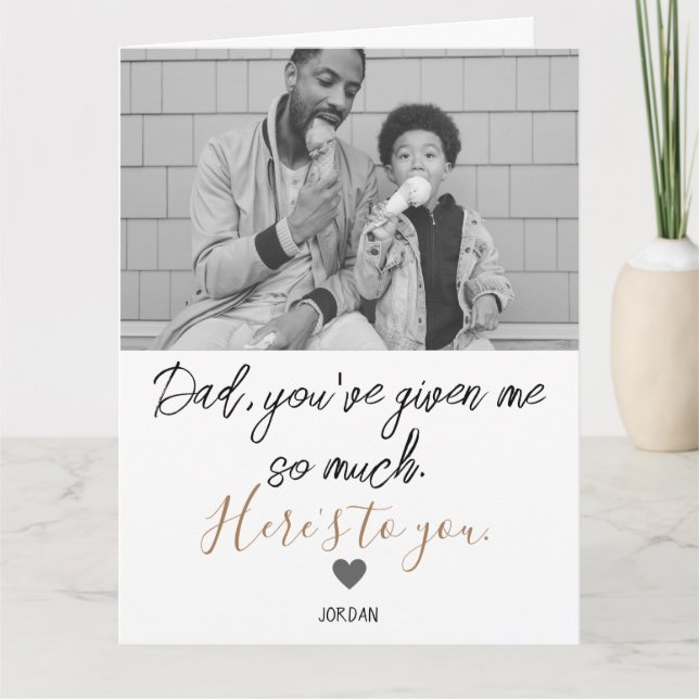 einfach glücklicher Vatertag, großes Foto Karte (Vorderseite)