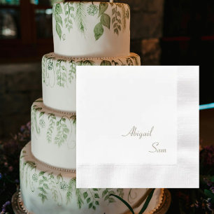 Einfach Gold Text Elegant Hochzeitscocktail Serviette