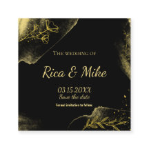 Einfach goldschwarz Modern Save the Date