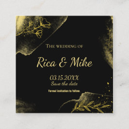 Einfach goldschwarz Modern Save the Date Begleitkarte