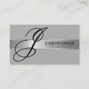 Einfach grau monochromatisch mit Silberstreifen Visitenkarte