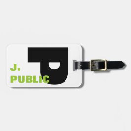 Einfach, großes Anfangsmonogramm zu beschmutzen Gepäckanhänger