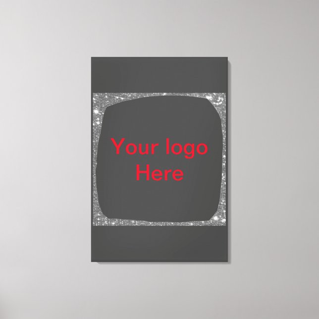 Einfach grün funkelnder Glitzer mit Ihrer Logo-Num Leinwanddruck (Vorderseite)