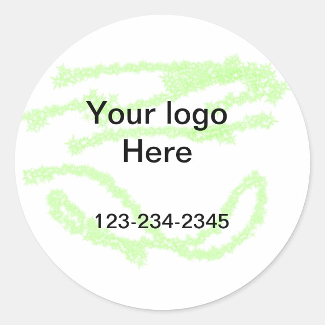 Einfach grün funkelnder Glitzer mit Ihrer Logo-Num Runder Aufkleber (Vorderseite)