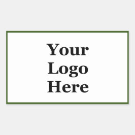 Einfach grün und weiß Ihr Logo hier Vorlage Rechteckiger Aufkleber