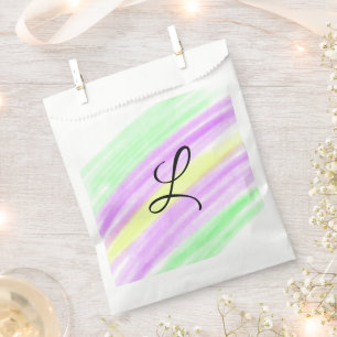 Einfach grüne lila Wasserfarbe Geschenktütchen