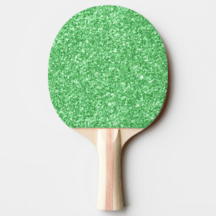 Einfach grüner Glitzer Textur Monogramm drucken Tischtennis Schläger