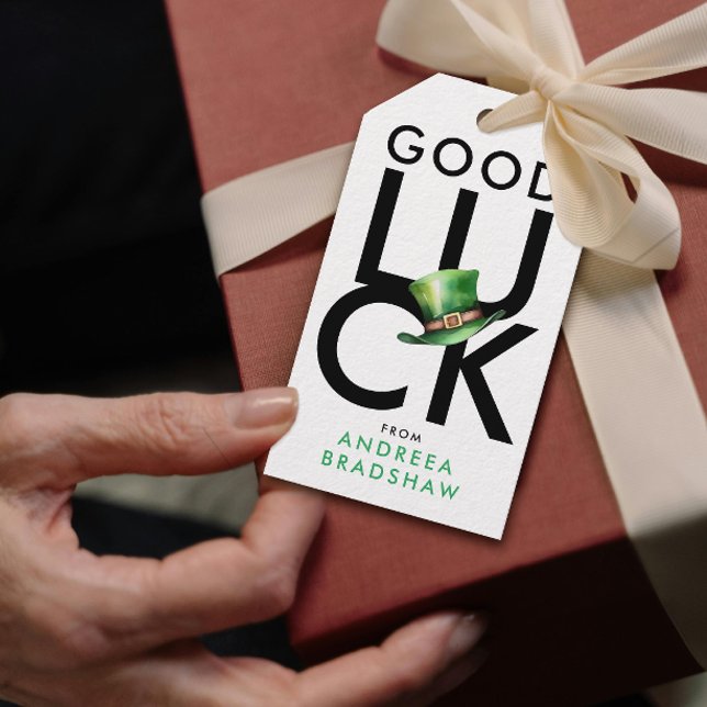 Einfach grüner und weißer St. Patrick's Day Hat Geschenkanhänger (Von Creator hochgeladen)