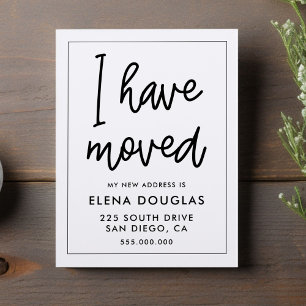 Einfach habe ich bewegende Ankündigung verschoben Postkarte