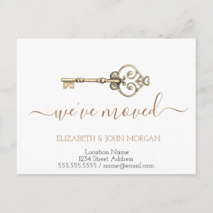 Einfach habe ich die neue Gold Key-Adresse verscho Ankündigungspostkarte