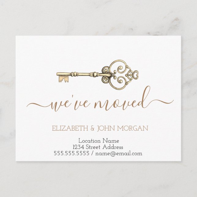 Einfach habe ich die neue Gold Key-Adresse verscho Ankündigungspostkarte (Vorderseite)