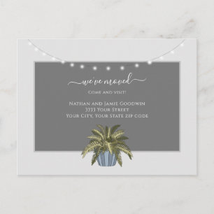 Einfach haben wir die Ankündigung von neuen Zuhaus Postkarte