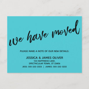 Einfach haben wir Lässige Handschrift Türkis versc Postkarte