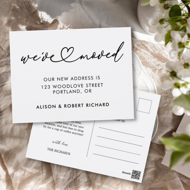 Einfach haben wir neue Ankündigung zur Adressversc Postkarte (Von Creator hochgeladen)