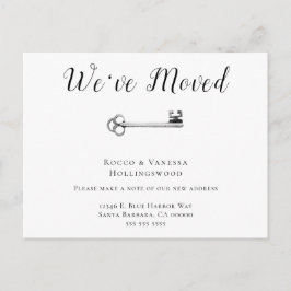 Einfach haben wir Schlüsselbewegung verändert Ankündigungspostkarte