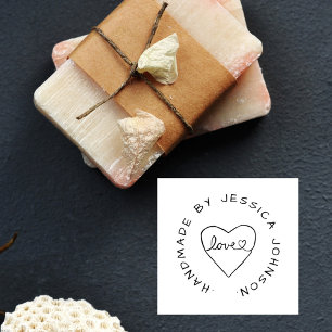 Einfach handgefertigt mit Liebe Herz Individuelle Gummistempel