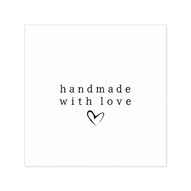 Einfach handgefertigt mit Liebe Herz | Schwarz und Permastempel (Design)