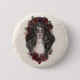 Einfach handgezeichnet Dia de los Muertos | Button
