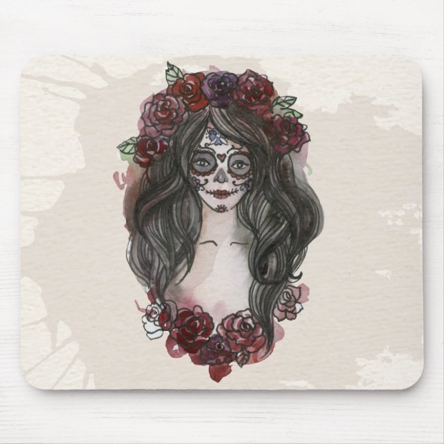 Einfach handgezeichnet Dia de los Muertos | Mousep Mousepad (Vorne)