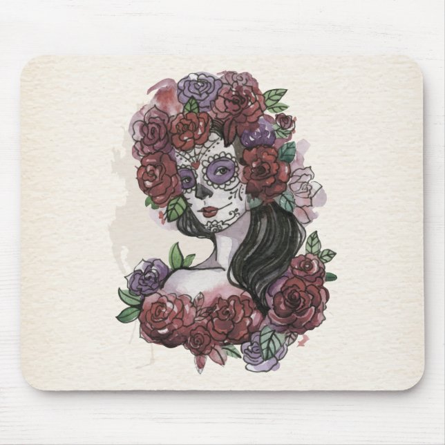 Einfach handgezeichnet Dia de los Muertos | Mousep Mousepad (Vorne)