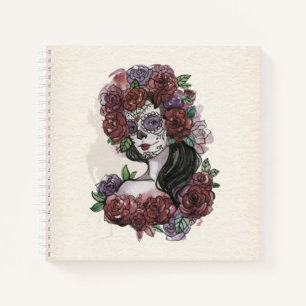 Einfach handgezeichnet Dia de los Muertos   Notizb Notizbuch