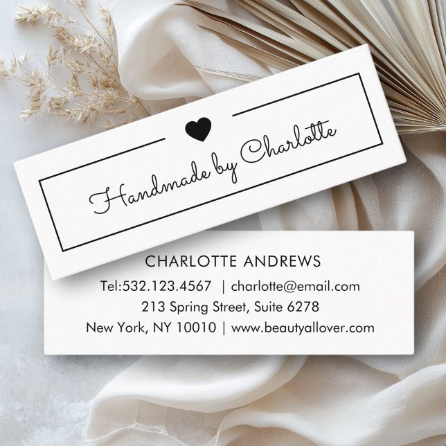 Einfach, Handschrift, "Handmade" Mini-Visitenkarte Mini Visitenkarte (Simpel, handwriting, "Handmade" Mini Business Card, Heart)