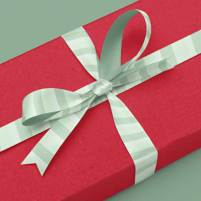 Einfach hellgrün Minimalistisch klassisch gestreif Satinband (Simple light and dark green striped ribbon.)