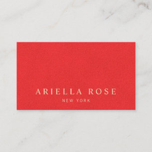 Einfach hellroter Minimal, elegant Beruflich Visitenkarte