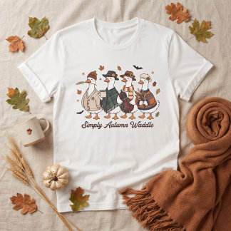 Einfach Herbst Watscheln Süße Enten Herbst T-Shirt