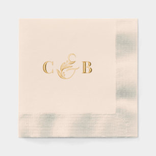 Einfach herrliche Couple Initials Wedding Napkins Servietten Mit Folie