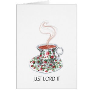 Einfach herrschen, Teeslogan, Vintage-Teetasse Ros