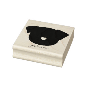 Einfach Herz Pug Gummistempel