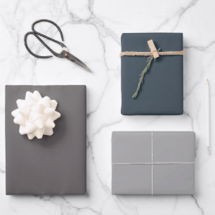 Einfach Holzkohle Hell Carbon Grau Schattierungen  Geschenkpapier Set