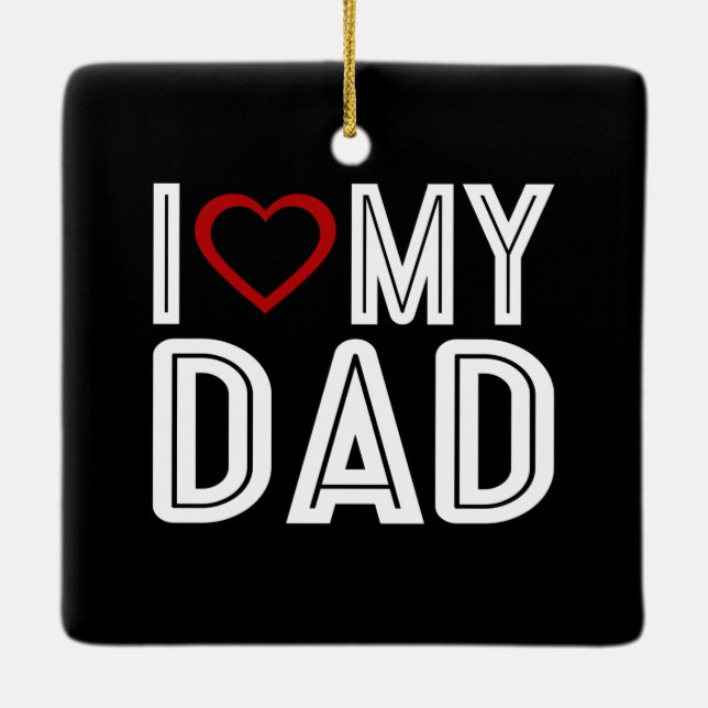 Einfach höre ich Liebe Mein Vater Typografie | Orn Keramikornament (Rückseite)