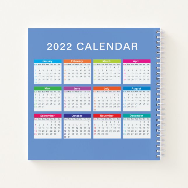 Einfach, hübsch, farbenfroh 2022 Kalender | Notebo Notizbuch (Rückseite)