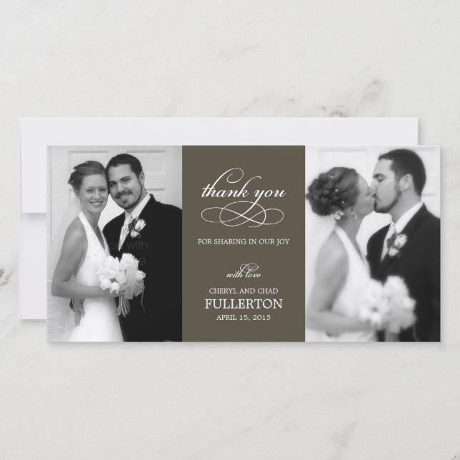 Einfach Hübsche Hochzeit danke Ihnen Foto Cards (Vorderseite)