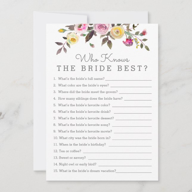 Einfach Hübschen, die ihre beste Duschspielkarte k Einladung (Vorderseite)