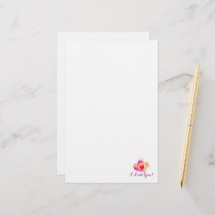 Einfach I Liebe You - rosa Herzen Briefpapier