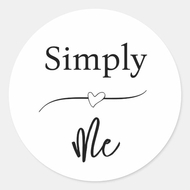 Einfach ich Minimalist Runder Aufkleber (Vorderseite)
