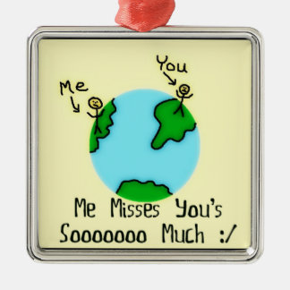 Einfach, ich vermisse dich Cartoon Silbernes Ornament