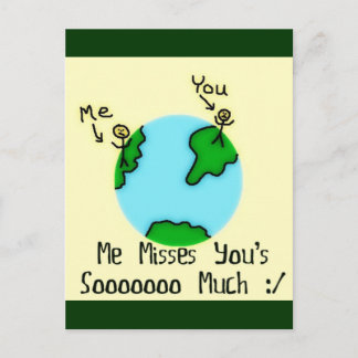 Einfach, ich vermisse dich postkarte