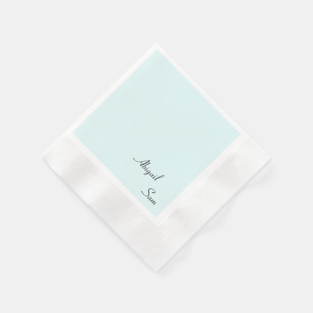 Einfach Icy Blue Custom Wedding Cocktail Serviette (Ecke)