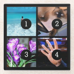 Einfach Ihre eigene Foto-Collage mit 4 Bildern hab Glasuntersetzer