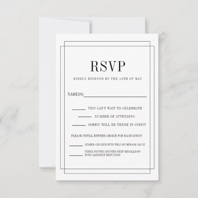 einfach in Liebe RSVP Karte (Vorderseite)