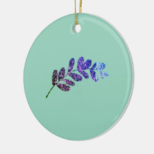 einfach individuelle blaue violette schwarze Blätt Keramik Ornament