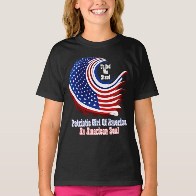 Einfach Inspirierte Patriotische Mädchen von Ameri T-Shirt (Vorderseite)