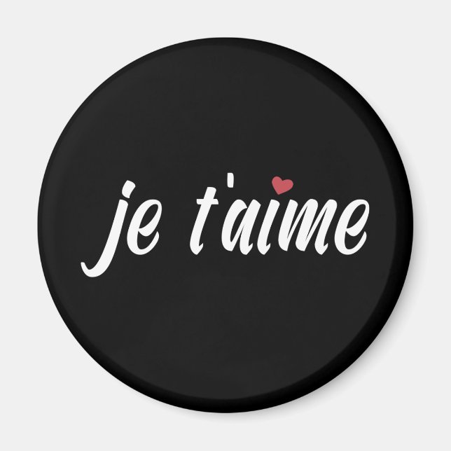 Einfach Je T'aime I Liebe Sie Valentine | Magnet (Vorne)