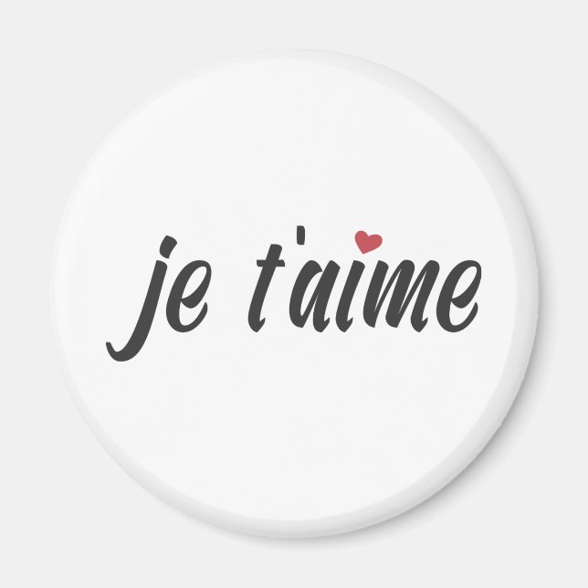 Einfach Je T'aime I Liebe Sie Valentine | Magnet (Vorne)