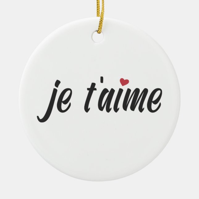 Einfach Je T'aime I Liebe Sie Valentine | Ornament (Vorne)
