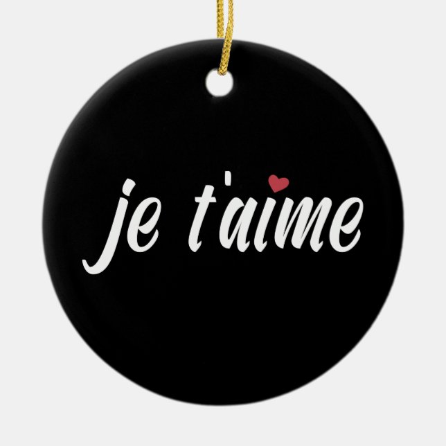 Einfach Je T'aime I Liebe Sie Valentine | Ornament (Vorne)